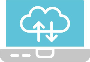 Bulut Hesaplama Kabartması İki Renk Simgesi