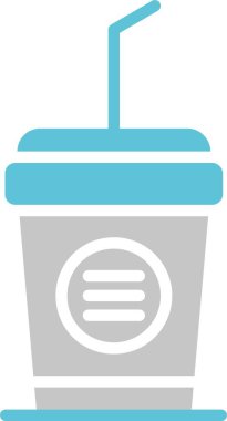 Soğuk içecek sembolü iki renk simgesi