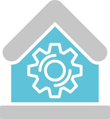 Ev Kabartması İki Renk Simgesi