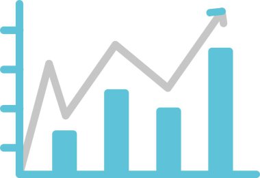 Satır Grafiği İki Renk Simgesi Simgesi