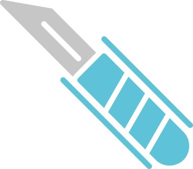 Cerrahi Bıçak Kabartması İki Renk Simgesi