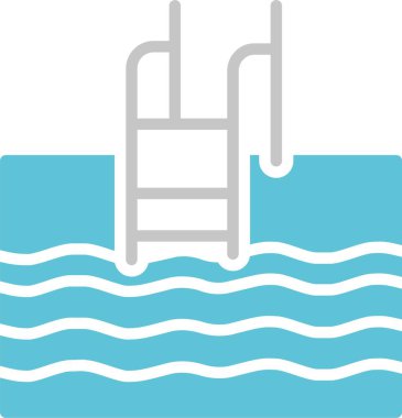 Yüzme Havuzu Kabartması İki Renk Simgesi