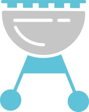 BBQ Izgara Kabartma İki Renk Simgesi