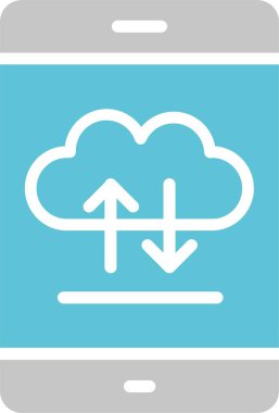 Bulut Hesaplama Kabartması İki Renk Simgesi