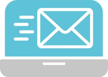 E- posta Pazarlama Kabartması İki Renk Simgesi