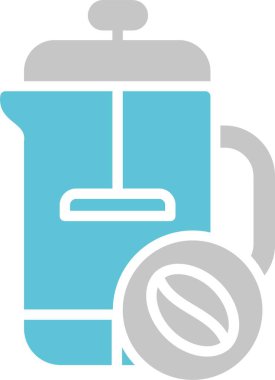 French Press Glyph İki Renk Simgesi