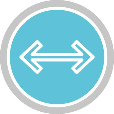 Sol Sağ Ok Kabartması İki Renk Simgesi