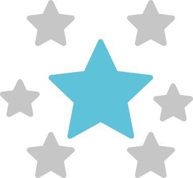 Yıldızlar Kabartması İki Renk Simgesi