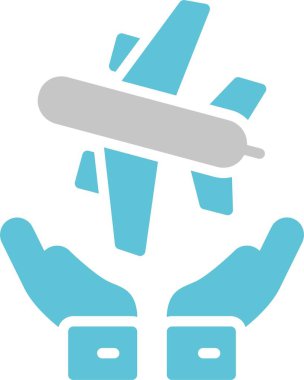 Seyahat Sigortası Kabartması İki Renk Simgesi