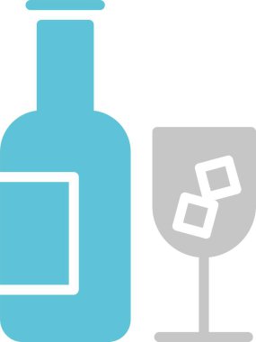 Alkol Kabartması İki Renk Simgesi