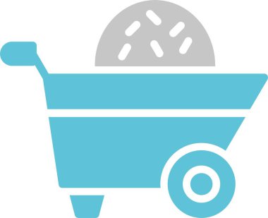 El Arabası Kabartması İki Renk Simgesi