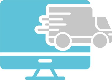 Çevrimiçi Teslimat Sembolü İki Renk Simgesi