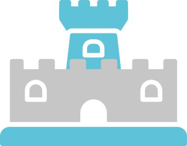 Kum Kalesi Sembolü İki Renk Simgesi