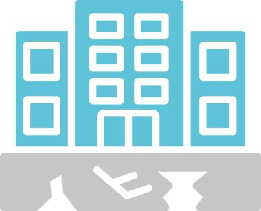 Deprem Sembolü İki Renk Simgesi