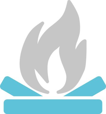 Şenlik Ateşi Kabartması İki Renk Simgesi