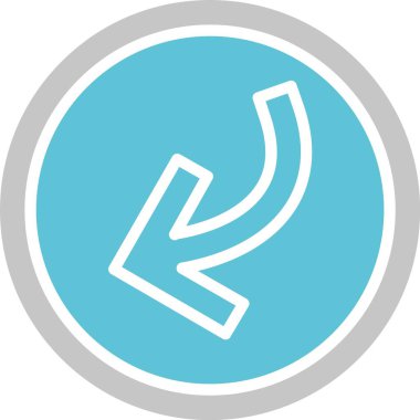 Sol Oktan Aşağı 2 Renk Simgesi Simgesi