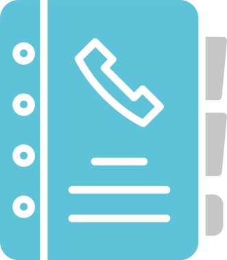 Telefon Defteri İki Renk Simgesi Simgesi