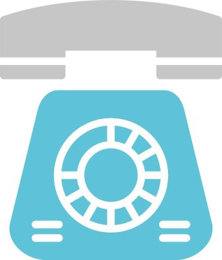 Telefon Kabartması İki Renk Simgesi