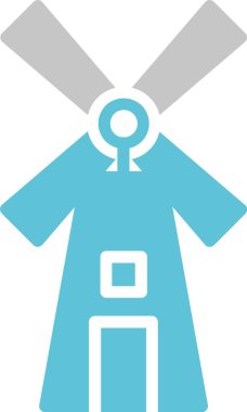 Yel değirmeni Kabartması İki Renk Simgesi