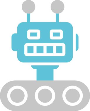 Robot Kabartma İki Renk Simgesi