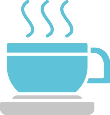 Kahve Kabartması İki Renk Simgesi