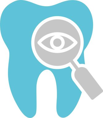 Diş Teşhisi Kabartması İki Renk Simgesi