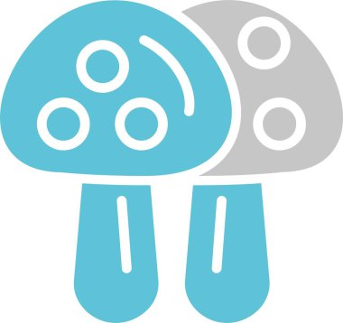 Mantar Kabartması İki Renk Simgesi