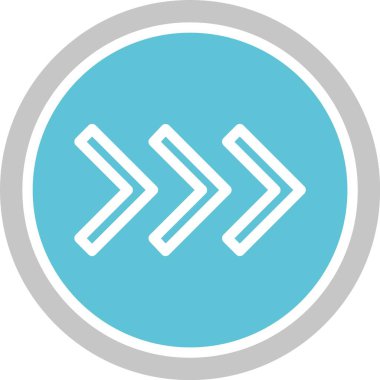 Hızlı İleri Oklu Kabartma İki Renkli Simge