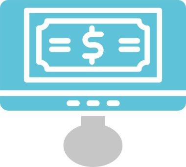 Dolar İşareti İki Renk Simgesi