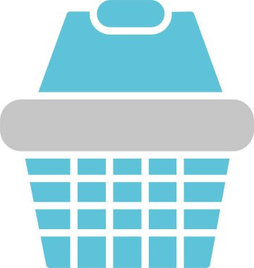 Alışveriş Sepeti Kabartması İki Renk Simgesi