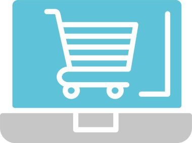 Alışveriş Çevrimiçi Glyph İki Renk Simgesi