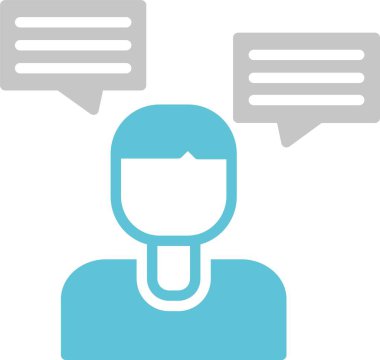 Konuşan Kabartma İki Renk Simgesi