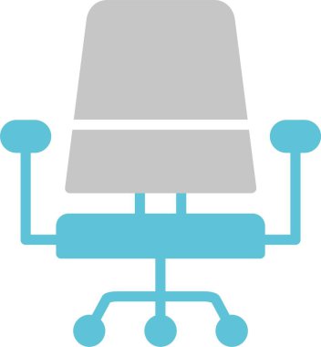 Ofis Sandalyesi Kabartma İki Renk Simgesi