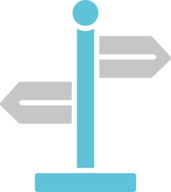 Yönsel İşaret Sembolü İki Renk Simgesi