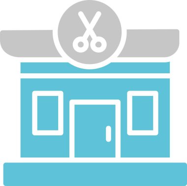 Berber Dükkanı Glyph İki Renk Simgesi