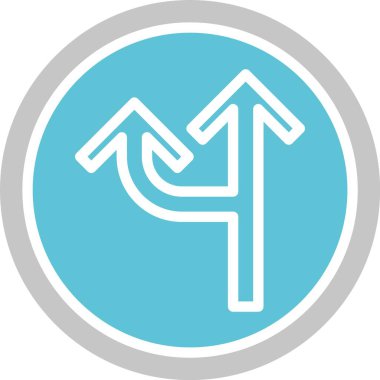 Düz Ok Kabartması İki Renk Simgesi