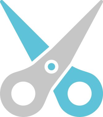 Makas Kabartma İki Renk Simgesi