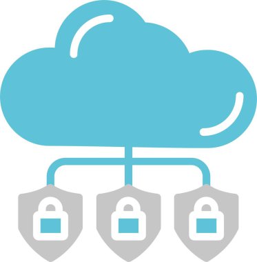 Bulut Hesaplama Kabartması İki Renk Simgesi