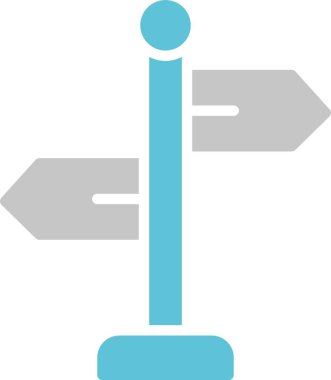Yönsel İşaret Sembolü İki Renk Simgesi