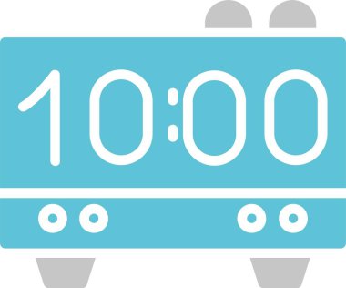 Dijital Saat Kabartması İki Renk Simgesi