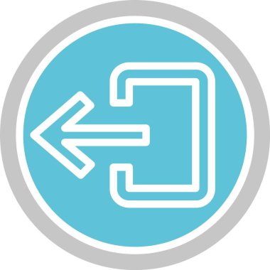 Çıkış Oku Kabartması İki Renkli Simge