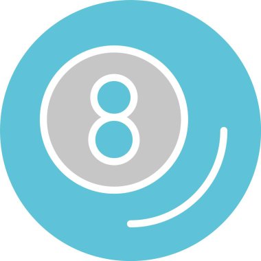 8. Top Kabartması İki Renk Simgesi