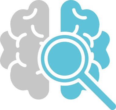 Derin Öğrenen Kabartma İki Renk Simgesi