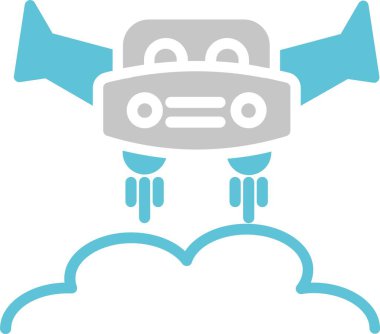 Flying Car Glyph Two Colour Icon