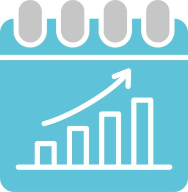 Zamanlama Vektör Kabartması İki Renk Simgesi