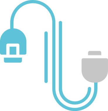 Kablo Sembolü İki Renk Simgesi