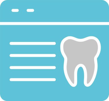 Diş Servisi Kabartması İki Renk Simgesi