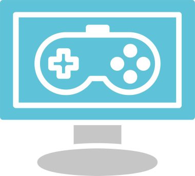 Oyun Denetleyici Kabartma İki Renk Simgesi