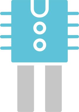 Transistör Kabartma İki Renk Simgesi