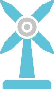 Yel değirmeni Kabartması İki Renk Simgesi